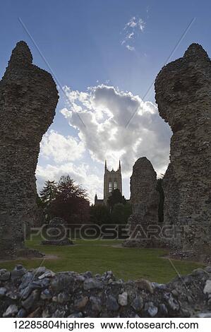 Abbey ruins and Cathedral at Bury St Edmunds; Bury St Edmunds, Suffolk, England View Large Photo Image Stock Photograph - Abbey ruins and Cathedral at Bury St Edmunds; Bury St Edmunds, Suffolk, England. Fotosearch
