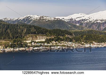 Aerial view of Ketchikan and the Inside Passage, Southeast Alaska, Spring View Large Photo Image Stock Photograph - Aerial view of Ketchikan and the Inside Passage, Southeast Alaska, Spring. Fotosearch