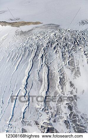 Stock Photograph - Aerial view of the Harding Icefiled, Seward, Kenai Peninsula, Southcentral Alaska, USA. Fotosearch