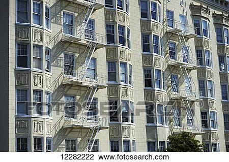 Stock Image - Alamo Bay apartment building; San Francisco, California, United States of America. Fotosearch