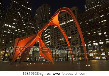 Alexander Calders Flamingo sculpture at Federal Plaza, located in front of the Kluczynski Federal Building; Chicago, Illi0is, United States of America View Large Photo Image Stock Photograph - Alexander Calders Flamingo sculpture at Federal Plaza, located in front of the Kluczynski Federal Building; Chicago, Illi0is, United States of America. Fotosearch