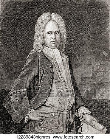 Stock Photograph - Alexander Spotswood, c. 1676 1740. Lieutenant-Colonel in the British Army and a noted Lieutenant Governor of Virginia. From The Century Illustrated Monthly Magazine, published 1884.. Fotosearch
