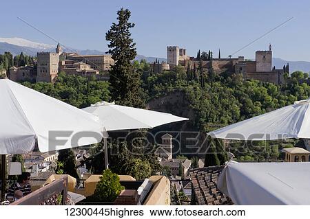 Stock Photograph - Alhambra and skyline; Granada, Andalusia, Spain. Fotosearch