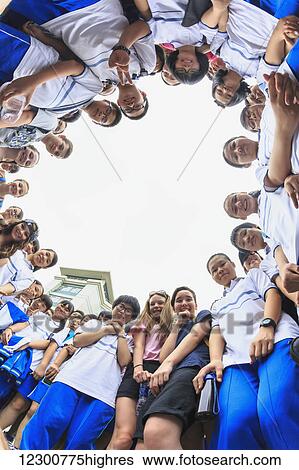 Stock Photograph - American and Chinese students, Xiguan Foreign Language School; Guangzhou, China. Fotosearch