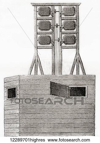 An aerial telegraph system used in England in the 18th century. From Les Merveilles de la Science, published c. 1870 View Large Photo Image Stock Photograph - An aerial telegraph system used in England in the 18th century. From Les Merveilles de la Science, published c. 1870. Fotosearch
