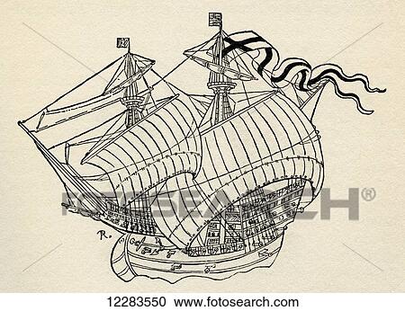 An English ship of around 1540. From The Romance of the Merchant Ship, published 1931. View Large Photo Image Stock Image - An English ship of around 1540. From The Romance of the Merchant Ship, published 1931.. Fotosearch