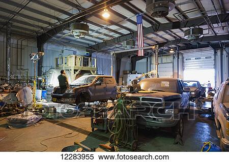 Auto mechanic shop inside a warehouse, St. Paul Island, Southwestern Alaska, USA, Summer View Large Photo Image Stock Photography - Auto mechanic shop inside a warehouse, St. Paul Island, Southwestern Alaska, USA, Summer. Fotosearch