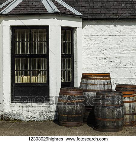Barrels outside Dalwhinnie distillery; Dalwhinnie, Scotland View Large Photo Image Stock Photograph - Barrels outside Dalwhinnie distillery; Dalwhinnie, Scotland. Fotosearch