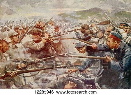 Belgian soldiers repelling a fierce German attack at Liege during World War One. From The History of the Great War, published c. 1919 View Large Photo Image Stock Photograph - Belgian soldiers repelling a fierce German attack at Liege during World War One. From The History of the Great War, published c. 1919. Fotosearch
