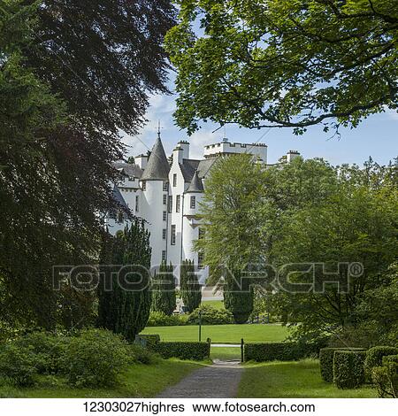 Blair Castle and gardens; Blair Atholl, Scotland View Large Photo Image Stock Photograph - Blair Castle and gardens; Blair Atholl, Scotland. Fotosearch