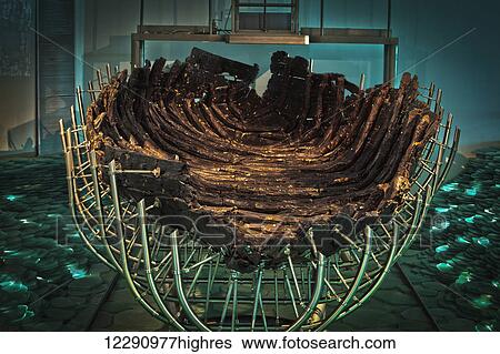Stock Photograph - Boat discovered in the Sea of Galilee, thought to be the boat that Jesus taught from, known as the 'Jesus boat'; Galilee, Israel. Fotosearch