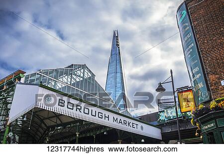 Borough Market and The Shard in Central London; London, England View Large Photo Image Stock Photograph - Borough Market and The Shard in Central London; London, England. Fotosearch
