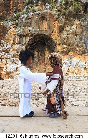 Stock Photograph - Caesarea Philippi, an ancient Roman city now uninhabited and an archaeological site in the Golan Heights; Caesarea Philippi, Israel. Fotosearch