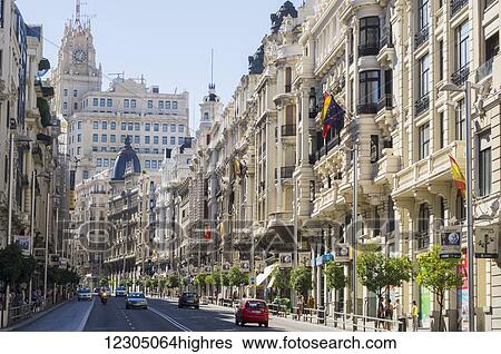 Calle de Alcala; Madrid, Spain View Large Photo Image Stock Photograph - Calle de Alcala; Madrid, Spain. Fotosearch