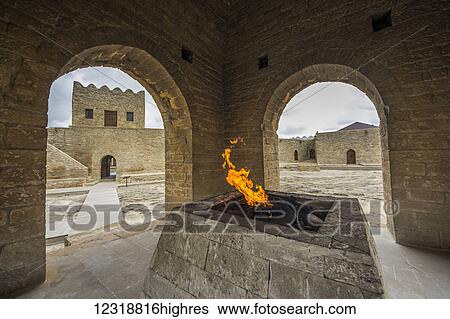 Central altar in the Ateshgah Temple or Fire Temple of Baku, a Hindu and Zoroastrian place of worship; Surakhani, Baku, Azerbaijan View Large Photo Image Stock Photograph - Central altar in the Ateshgah Temple or Fire Temple of Baku, a Hindu and Zoroastrian place of worship; Surakhani, Baku, Azerbaijan. Fotosearch