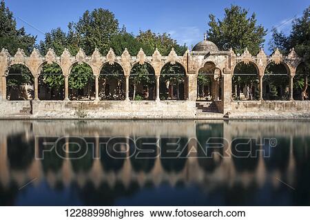 Chamber of Abraham, wall reflected in the tranquil water of a lake; Sanliurfa, Turkey View Large Photo Image Stock Photograph - Chamber of Abraham, wall reflected in the tranquil water of a lake; Sanliurfa, Turkey. Fotosearch