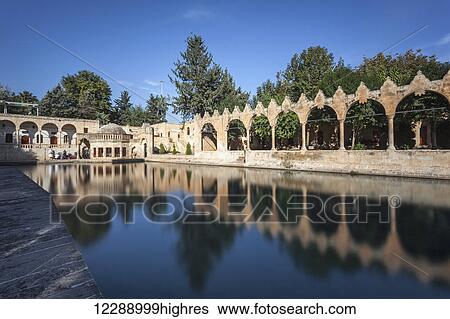 Chamber of Abraham, wall reflected in the tranquil water of a lake; Sanliurfa, Turkey View Large Photo Image Stock Photograph - Chamber of Abraham, wall reflected in the tranquil water of a lake; Sanliurfa, Turkey. Fotosearch