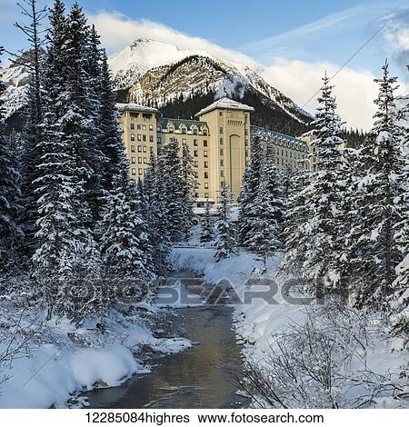 Stock Photograph - Chateau Lake Louise; Lake Louise, Alberta, Canada. Fotosearch