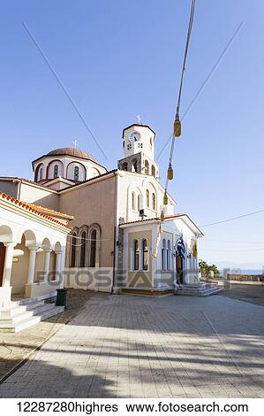 Stock Photograph - Church building; Kavala, Greece. Fotosearch