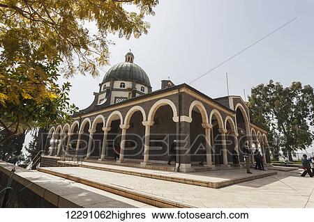 Stock Photograph - Church building with dome roof; Galilee, Israel. Fotosearch