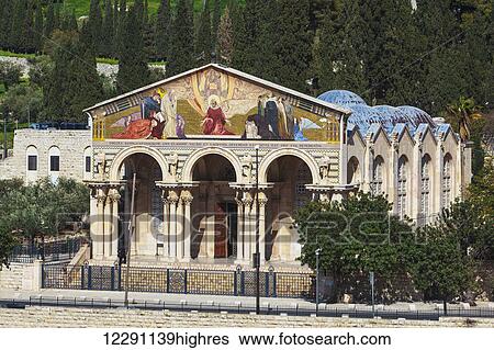 Church of All Nations; Jerusalem, Israel View Large Photo Image Stock Photograph - Church of All Nations; Jerusalem, Israel. Fotosearch