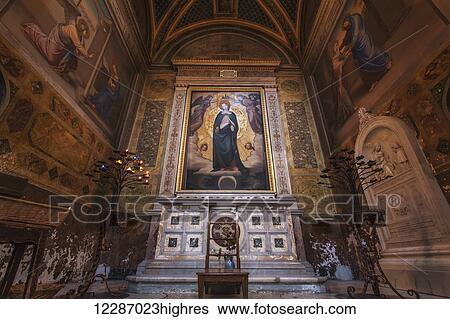 Stock Photograph - Church of the Santissima Trinita dei Monti; Rome, Italy. Fotosearch