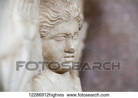 Close up of a stone statue of a human figure; Corinth, Greece View Large Photo Image Stock Photograph - Close up of a stone statue of a human figure; Corinth, Greece. Fotosearch