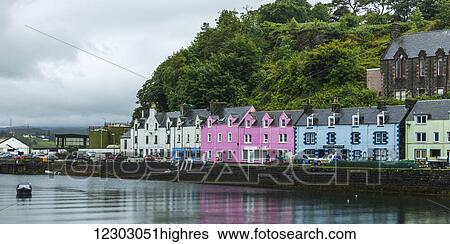 Colourful buildings along the harbour; Skye Island, Scotland View Large Photo Image Stock Photograph - Colourful buildings along the harbour; Skye Island, Scotland. Fotosearch