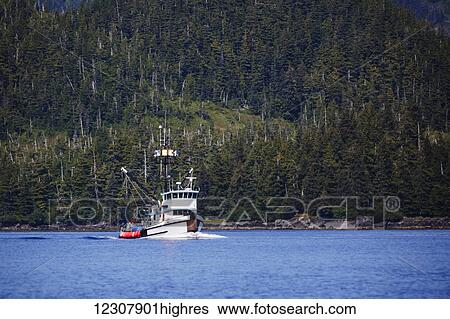 Commercial fishing boat on the waters of Main Bay, Prince William Sound, Whittier, Southcentral Alaska, USA, Summer View Large Photo Image Stock Photograph - Commercial fishing boat on the waters of Main Bay, Prince William Sound, Whittier, Southcentral Alaska, USA, Summer. Fotosearch