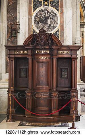 Stock Photograph - Confessional, St. Peter's Basilica; Rome, Italy. Fotosearch