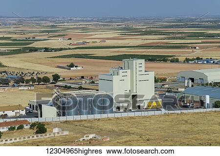 Stock Photograph - Consuegra agriculture factory; Castile-La Mancha, Spain. Fotosearch
