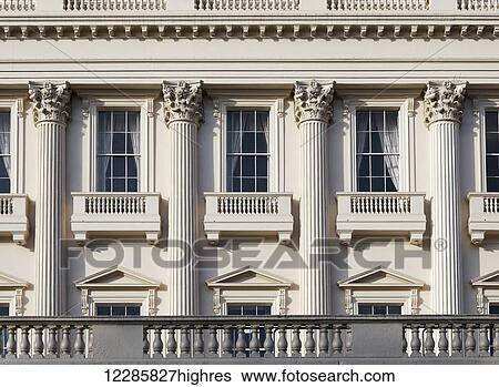 Corinthian columns on building facade in the Mall; London, England View Large Photo Image Stock Photograph - Corinthian columns on building facade in the Mall; London, England. Fotosearch