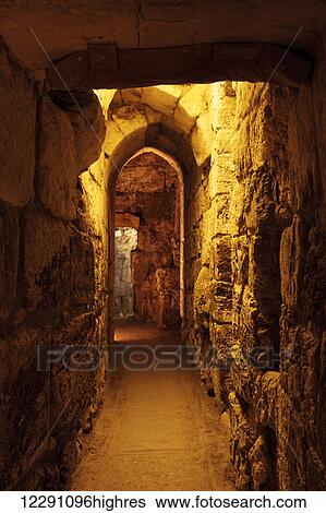 Corridor of stone walls underground; Jerusalem, Israel View Large Photo Image Stock Photograph - Corridor of stone walls underground; Jerusalem, Israel. Fotosearch
