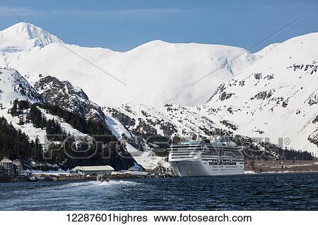 Cruise ship in Whittier Harbor, Prince William Sound, Southcentral Alaska, USA, Winter View Large Photo Image Stock Photograph - Cruise ship in Whittier Harbor, Prince William Sound, Southcentral Alaska, USA, Winter. Fotosearch