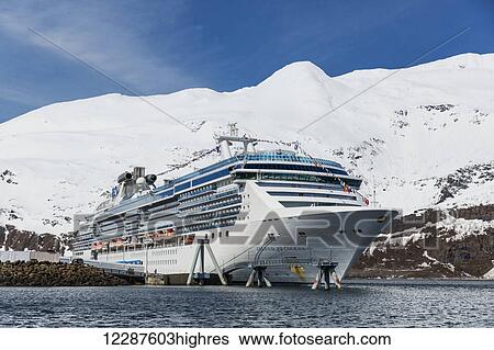 Cruise ship in Whittier Harbor, Prince William Sound, Southcentral Alaska, USA, Winter View Large Photo Image Stock Photograph - Cruise ship in Whittier Harbor, Prince William Sound, Southcentral Alaska, USA, Winter. Fotosearch