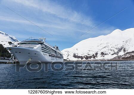 Cruise ship in Whittier Harbor, Prince William Sound, Southcentral Alaska, USA, Winter View Large Photo Image Stock Photograph - Cruise ship in Whittier Harbor, Prince William Sound, Southcentral Alaska, USA, Winter. Fotosearch