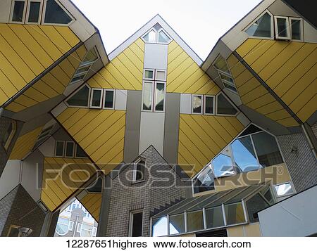 Stock Photograph - Cube houses designed by Piet Blom; Rotterdam, Holland. Fotosearch