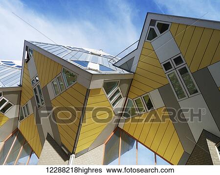 Cube houses, designed by Piet Blom; Rotterdam, Holland View Large Photo Image Stock Photograph - Cube houses, designed by Piet Blom; Rotterdam, Holland. Fotosearch