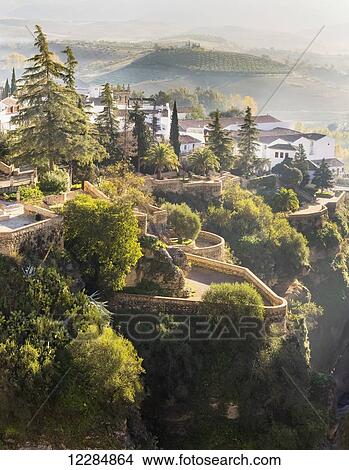 Cuenca gardens, on the edge of the Tajo gorge; Ronda, Malaga Province, Andalusia, Spain View Large Photo Image Picture - Cuenca gardens, on the edge of the Tajo gorge; Ronda, Malaga Province, Andalusia, Spain. Fotosearch
