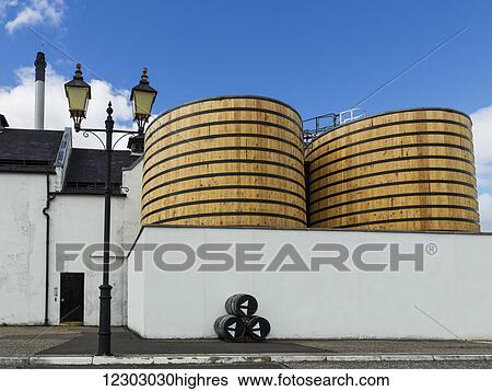 Stock Photograph - Dalwhinnie distillery; Dalwhinnie, Scotland. Fotosearch