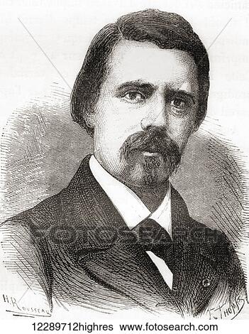 Stock Photograph - David Edward Hughes, 1831 1900. Anglo-American inventor, practical experimenter and professor of music. Also known for his work on the printing telegraph and the microphone. From Les Merveilles de la Science, published c. 1870. Fotosearch
