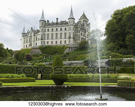 Stock Photograph - Dunrobin Castle and gardens; Golspie, Scotland. Fotosearch