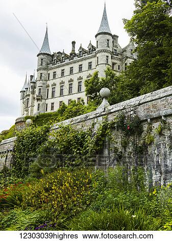 Stock Photograph - Dunrobin Castle and gardens; Golspie, Scotland. Fotosearch