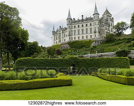 Dunrobin Castle; Golspie, Scotland View Large Photo Image Stock Photograph - Dunrobin Castle; Golspie, Scotland. Fotosearch