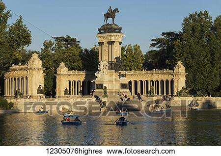 El Retiro, Alfonso XII monument; Madrid, Spain View Large Photo Image Stock Photograph - El Retiro, Alfonso XII monument; Madrid, Spain. Fotosearch