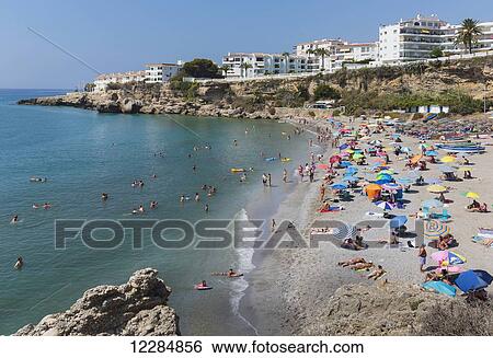 El Salon beach, Costa del Sol; Nerja, Malaga Province, Andalusia, Spain View Large Photo Image Stock Photograph - El Salon beach, Costa del Sol; Nerja, Malaga Province, Andalusia, Spain. Fotosearch
