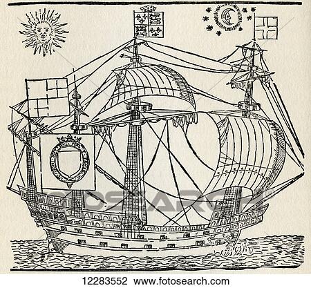 English ship of 1574. From The Romance of the Merchant Ship, published 1931. View Large Photo Image Stock Image - English ship of 1574. From The Romance of the Merchant Ship, published 1931.. Fotosearch