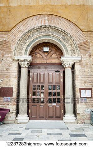Entrance to Hagia Sophia church; Thessaloniki, Greece View Large Photo Image Stock Photograph - Entrance to Hagia Sophia church; Thessaloniki, Greece. Fotosearch