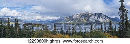 Fall showers create a rainbow over Tagish Lake, Bove Island, along the Klondike Highway, Yukon Territory, Canada View Large Photo Image Stock Photograph - Fall showers create a rainbow over Tagish Lake, Bove Island, along the Klondike Highway, Yukon Territory, Canada. Fotosearch