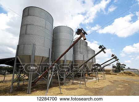 Farm grain storage bins; Cullinan, Gauteng, South Africa View Large Photo Image Stock Image - Farm grain storage bins; Cullinan, Gauteng, South Africa. Fotosearch